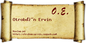 Otrobán Ervin névjegykártya