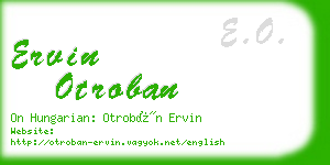 ervin otroban business card